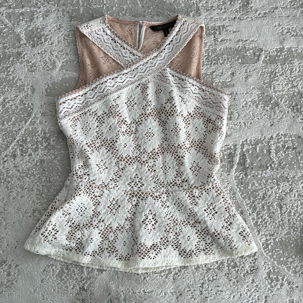 BCBG peplum top